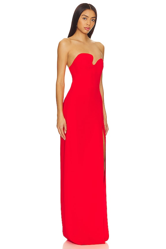 view 2 of 3 X REVOLVE Strapless Puzzle Gown in Crimson
