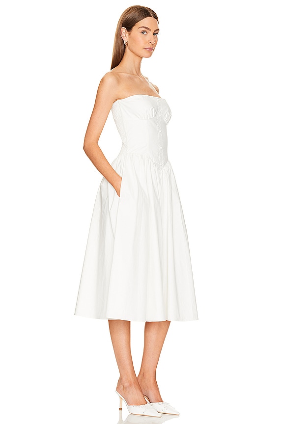 view 2 of 3 Strapless Holland Dress in White