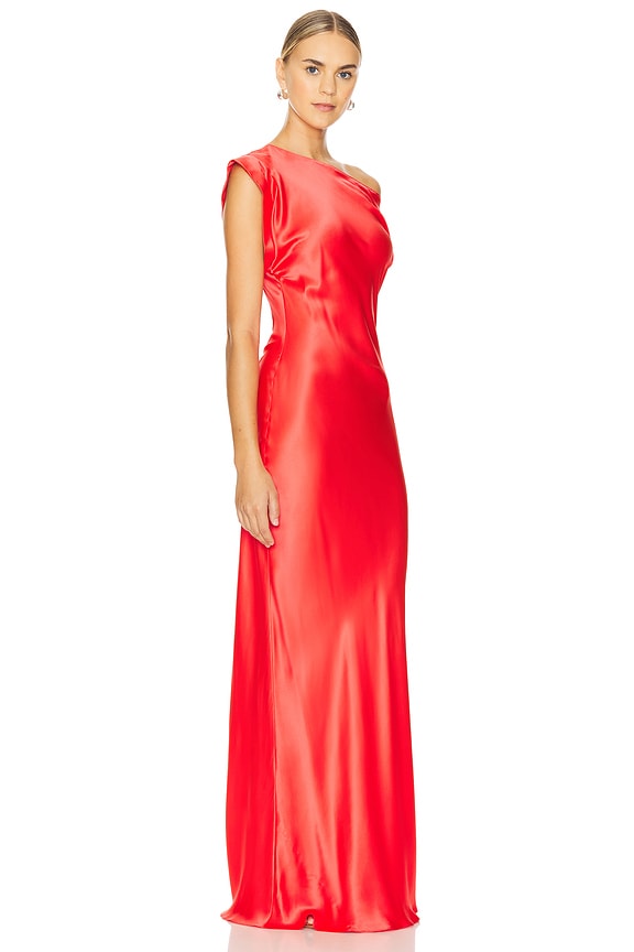 view 2 of 3 ROBE MAXI EN SOIE ELROY in Crimson