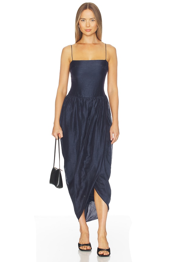 view 1 of 3 VESTIDO MIDI CASTELLO in Navy