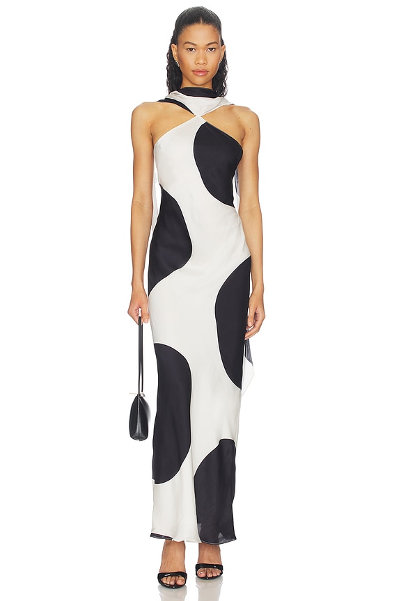 view 1 of 3 MAXIVESTIDO ASHTON in Black & White