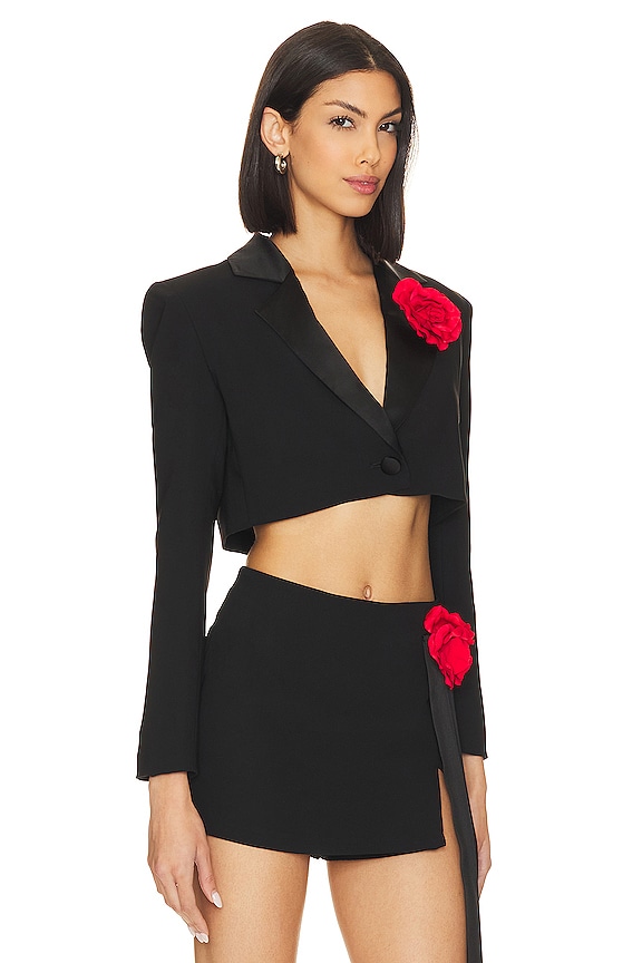 view 2 of 4 X Revolve Romeo Blazer in Black & Red Rose