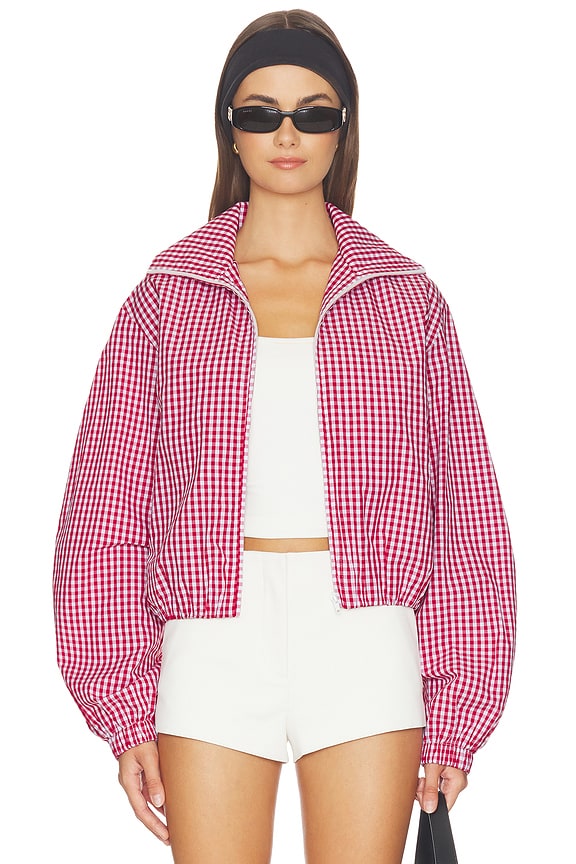view 1 of 6 Como Bomber Jacket in Ivory & Red