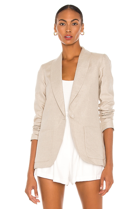 view 1 of 5 VESTE EN LIN SHAWL in Flax