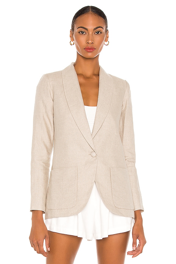 view 2 of 5 VESTE EN LIN SHAWL in Flax