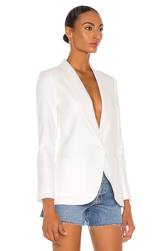 view 2 of 4 BLAZER DE LINO SHAWL in White