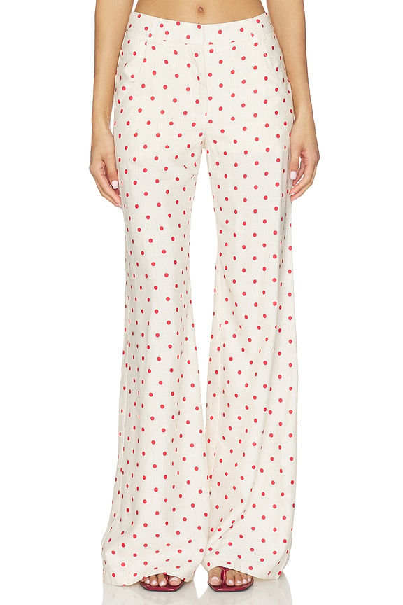 view 1 of 6 PANTALON SADDLER in Beige & Red