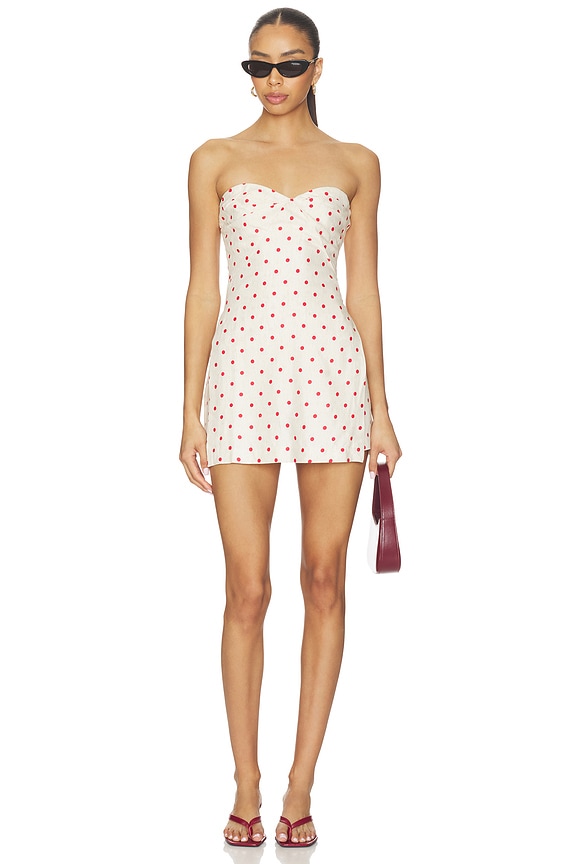 view 1 of 4 x REVOLVE Soho Skort Romper in Beige & Red