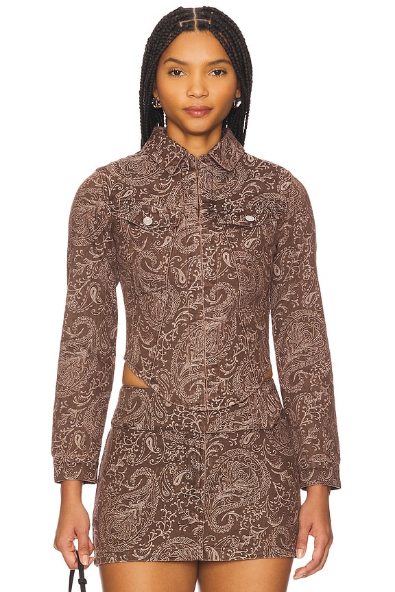view 1 of 4 Bristol Top in Brown Paisley