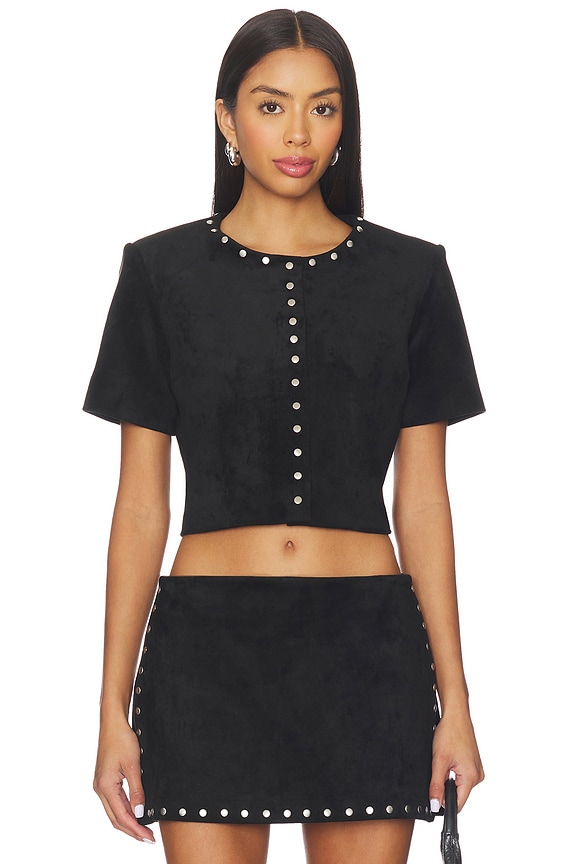 view 1 of 4 Braswell Suede Top in Black