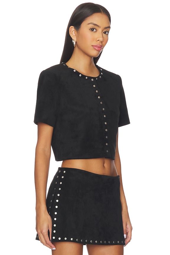 view 2 of 4 Braswell Suede Top in Black