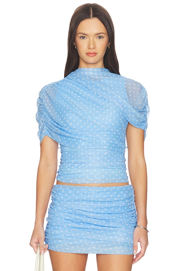 view 1 of 4 X Revolve Evianna Top in Baby Blue Polkadot