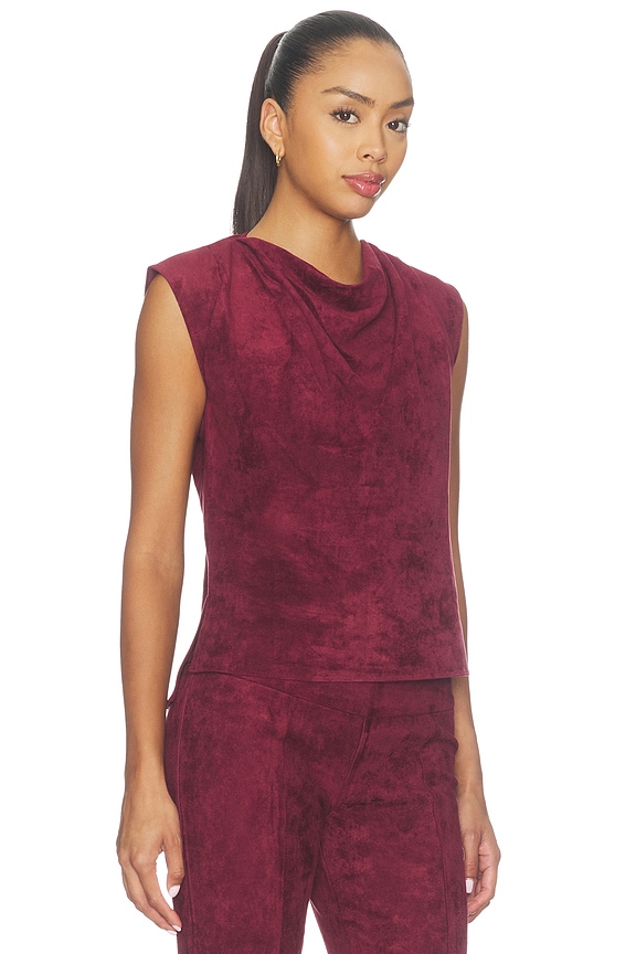 view 2 of 4 Freya Suede Top in Burgundy