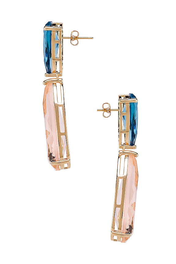 view 2 of 3 Gem Earrings in Blush & Blue