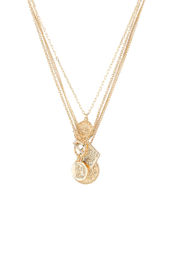 view 2 of 2 Layered Coin Necklace in Gold