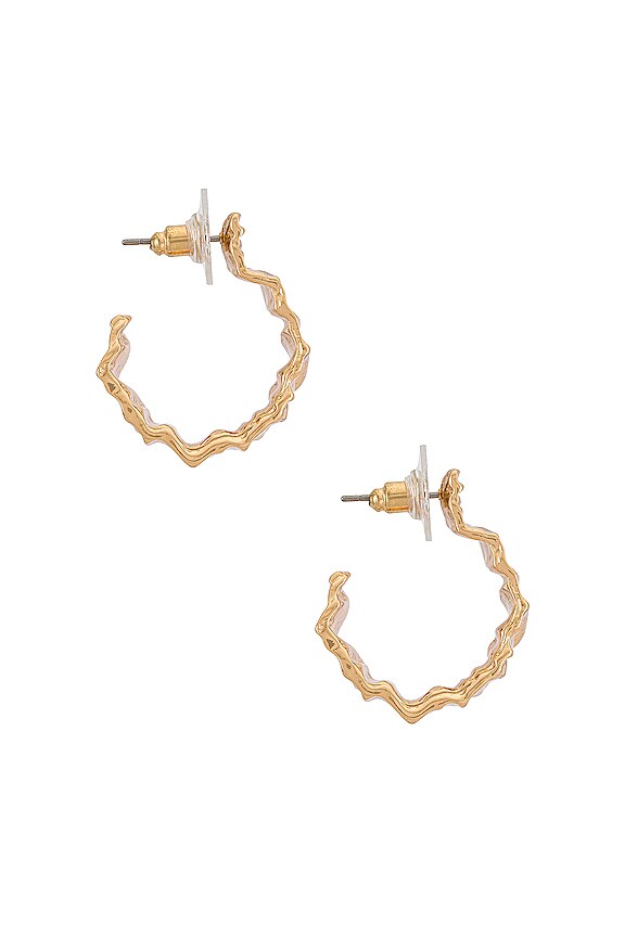 view 2 of 3 Textured Hoop in Gold