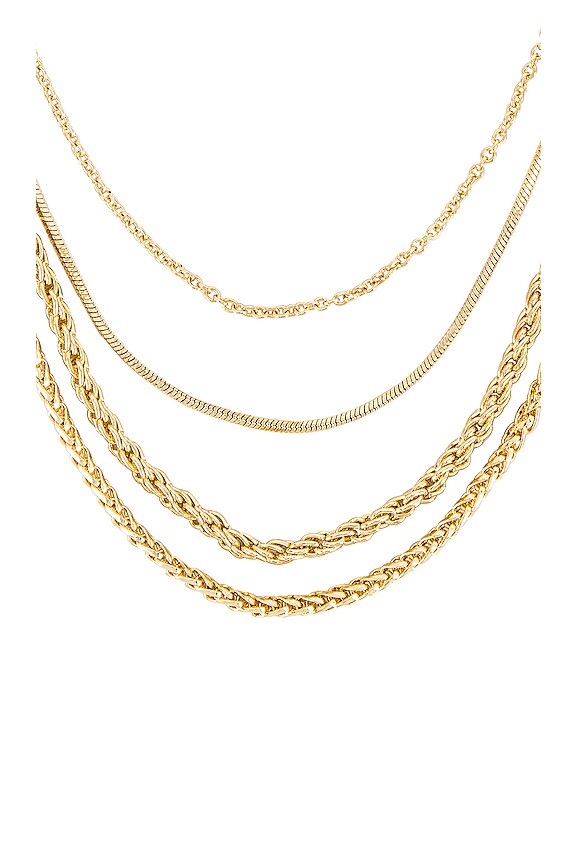 view 2 of 3 Layered Chain Necklace in Gold
