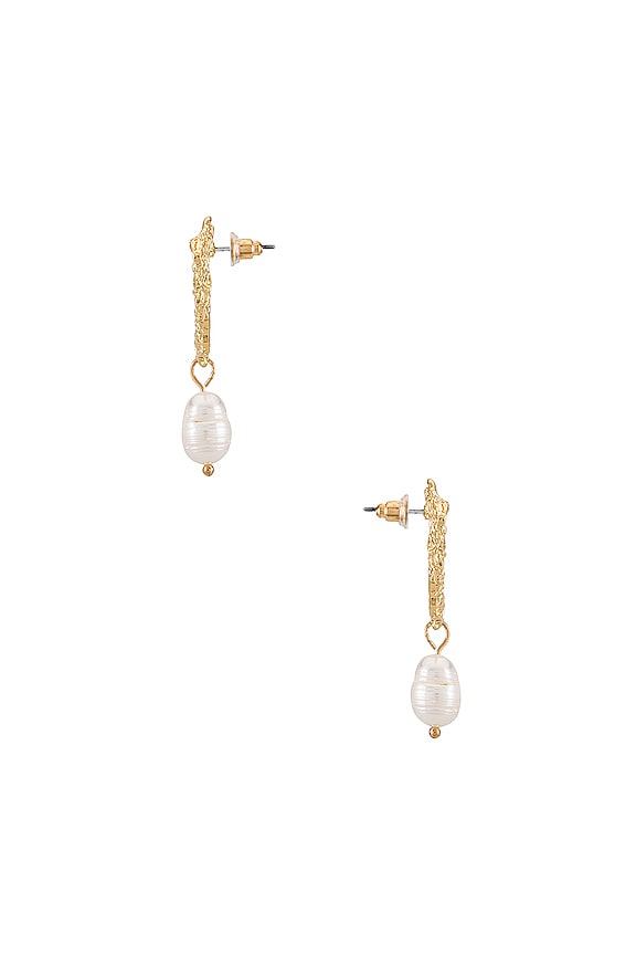 view 2 of 2 PEARL DROP イヤリング in Gold