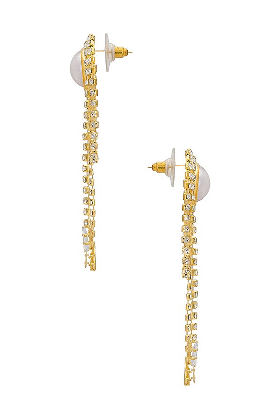 view 2 of 2 PENDIENTES PEARL TASSEL in Gold