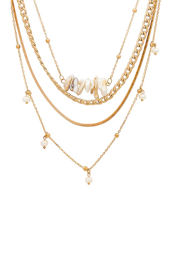 view 2 of 2 x REVOLVE Pearl Layered Necklace in Gold