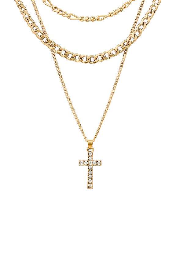 view 2 of 2 x REVOLVE Cross Layered Necklace in Gold