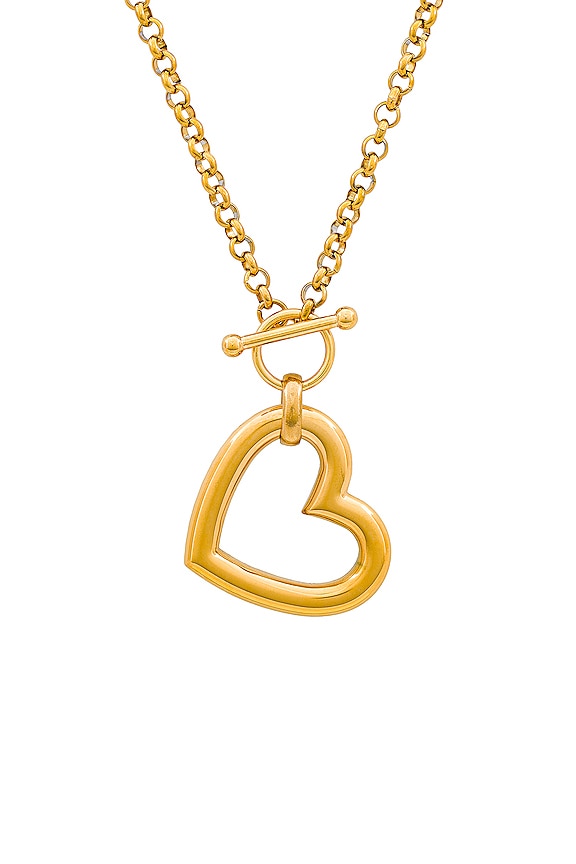 view 2 of 2 Oversized Heart Chain Necklace in Gold