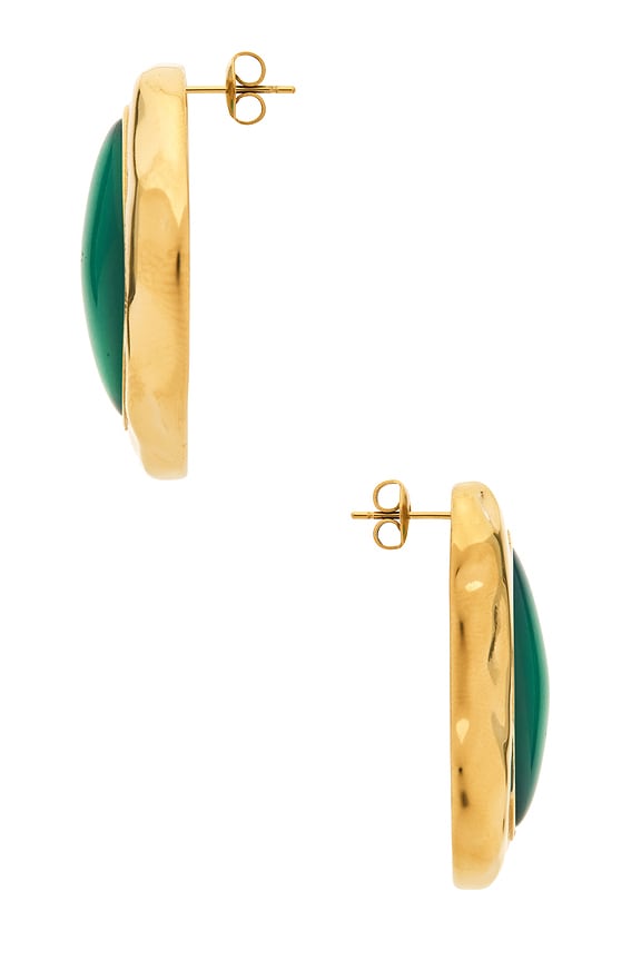 view 2 of 2 Beckett Earrings in Gold & Emerald