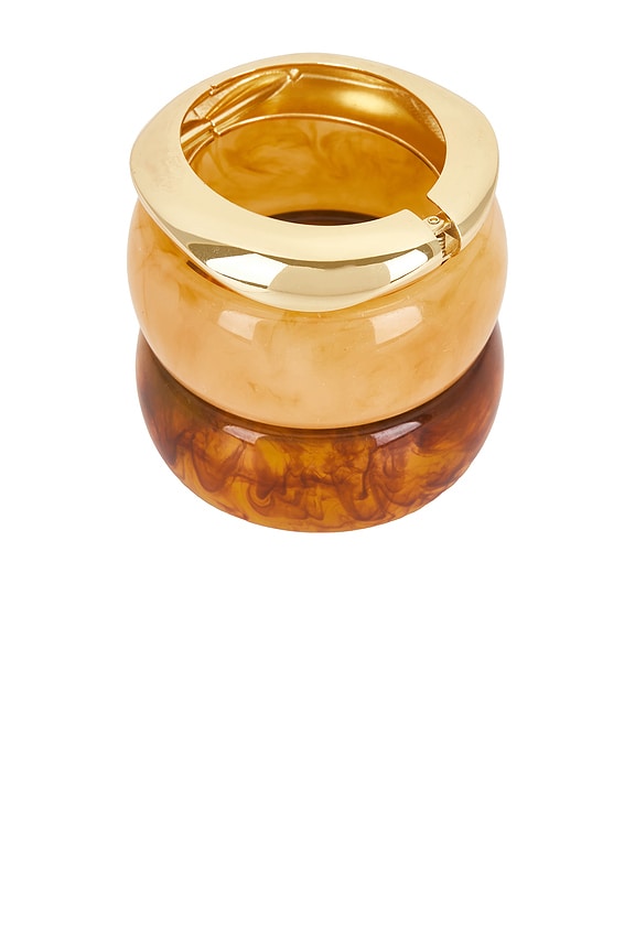 view 1 of 6 Natadola Bracelet Set in Brown & Gold