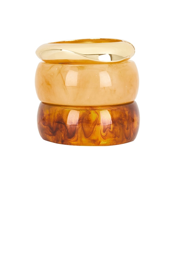 view 2 of 6 Natadola Bracelet Set in Brown & Gold