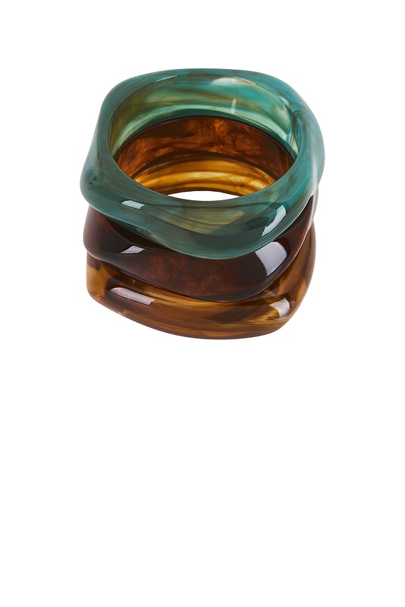 view 1 of 6 Natadola Bracelet Set in Brown & Turquoise