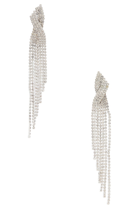 view 1 of 2 PENDIENTES LARGOS MADRID in Silver