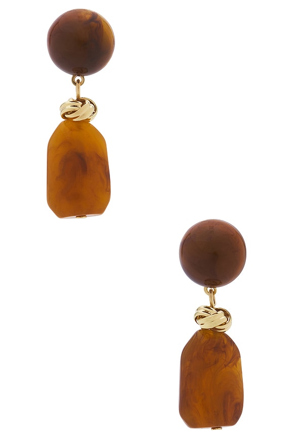 view 1 of 2 PENDIENTES LARGOS MONOWI in Brown