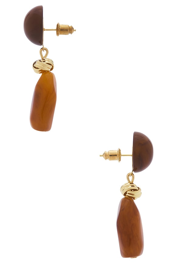 view 2 of 2 PENDIENTES LARGOS MONOWI in Brown