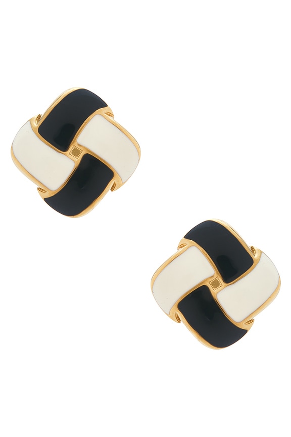 view 1 of 2 PENDIENTES DE TACHUELA CARAQUET in Black & White