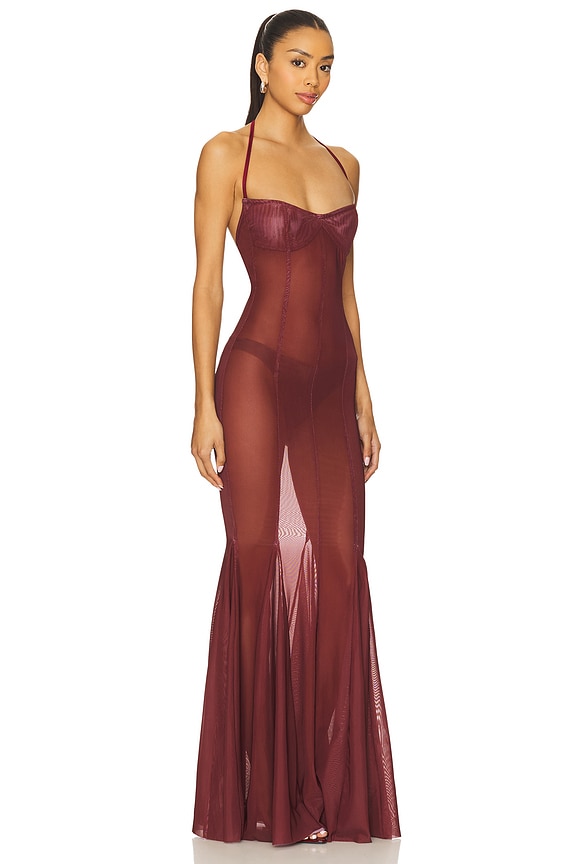 view 2 of 3 SIREN 원피스 in Wine Red