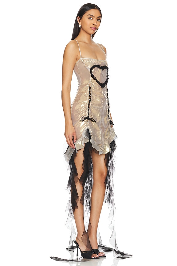 view 2 of 4 Mirrored Heart Dress in Gold & Black