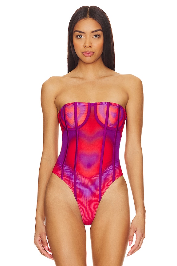 view 2 of 5 BODY AIRBRUSH HEART in Violet & Red