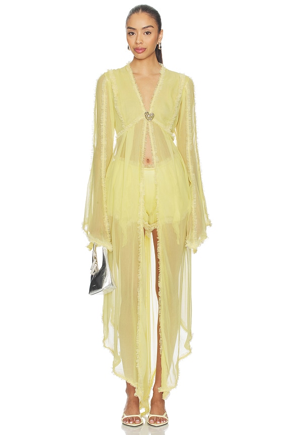 view 2 of 5 Mistress Chiffon Robe in Butter