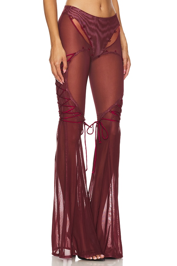 view 2 of 4 Feelings Die Pants in Wine Red