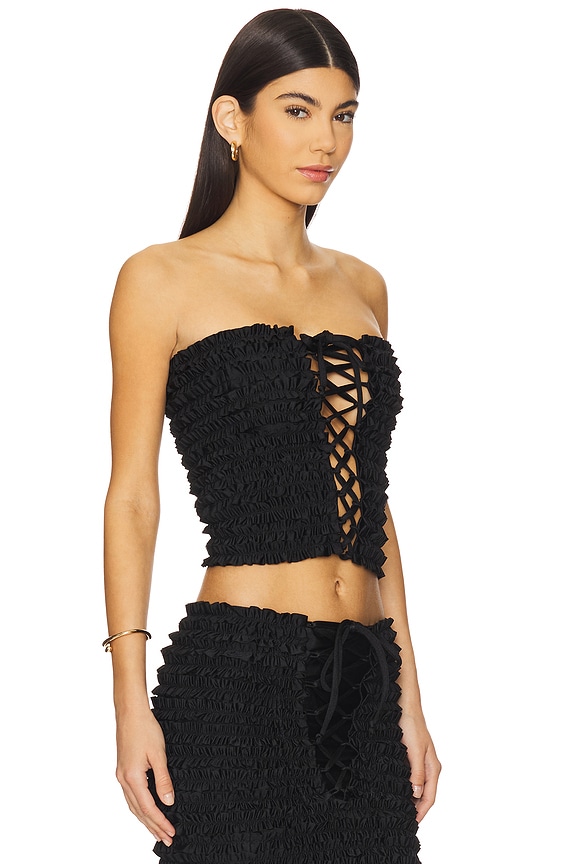 view 2 of 4 Ruffled Top in Black