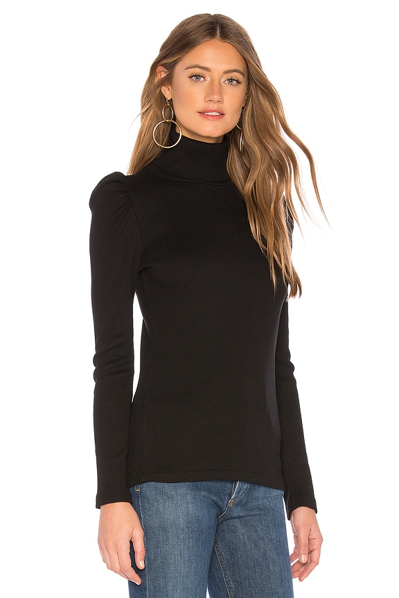 view 2 of 4 Puff Sleeve Turtleneck in Black