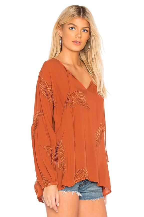 view 2 of 4 Clear Skies Woven Top in Rust