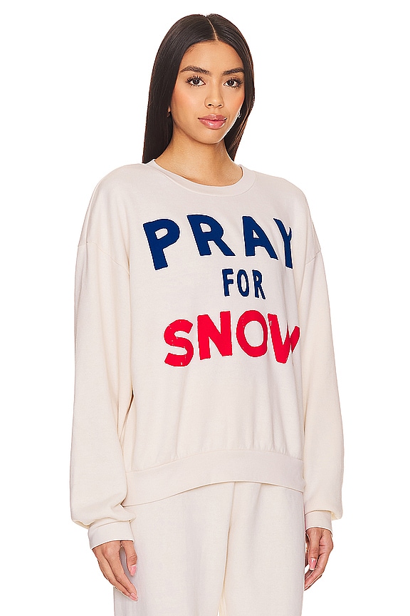 view 2 of 5 Pray For Snow Crewneck Sweatshirt in Vintage White
