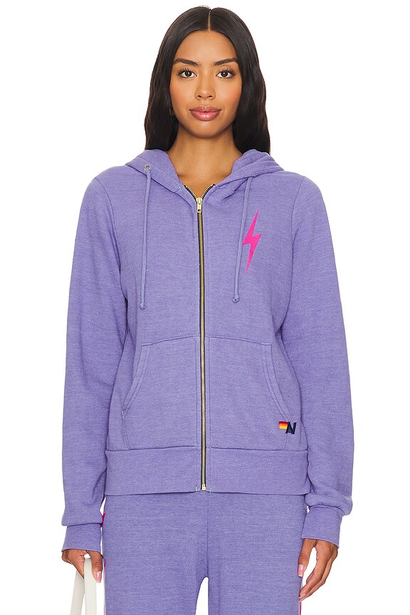 view 2 of 5 Bolt 2 Zip Hoodie in Lavender & Neon Pink