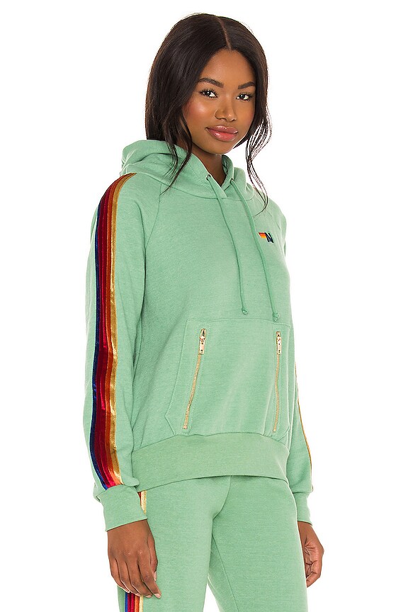 view 2 of 4 Classic Velvet Stripes Hoodie in Mint
