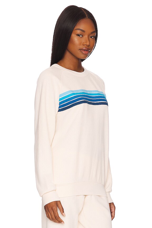 view 2 of 4 SWEAT RAS DE COU 5 STRIPE in Vintage White & Blue Stripes