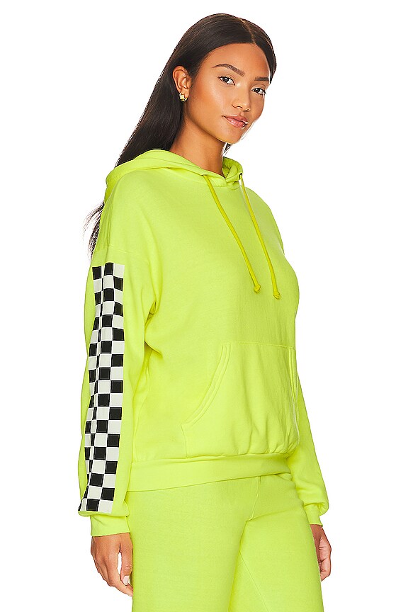view 2 of 5 SWEAT À CAPUCHE CHECK in Neon Yellow