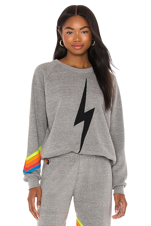 view 1 of 4 SUDADERA BOLT in Heather & Neon Rainbow