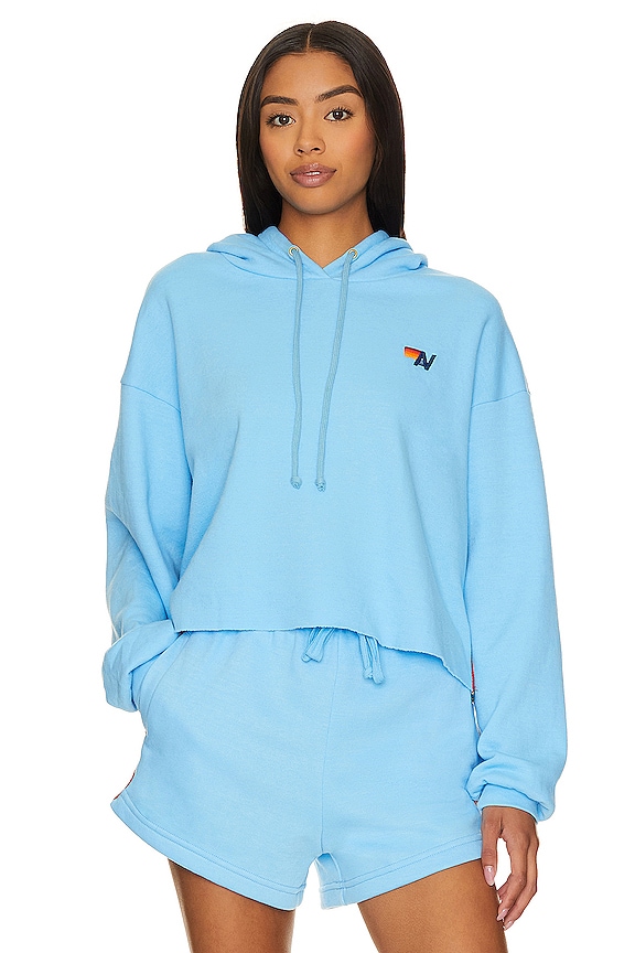 view 1 of 4 SUDADERA CON CAPUCHA RECORTADA BOLT STRIPE RELAXED in Sky