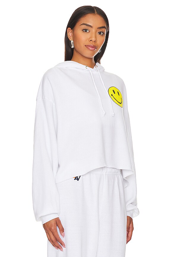 view 2 of 5 SUDADERA CON CAPUCHA CORTA HOLGADA SMILEY 2 in White